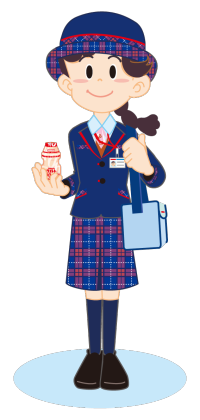 YL(冬服)片手でヤクルト400を持つ YL(冬服)片手でヤクルト400を持つ